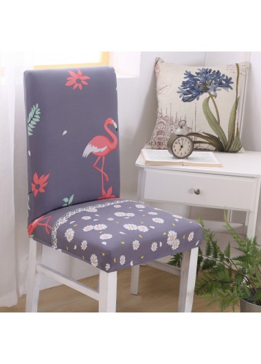 Flamingo Design Floral Print Multi Color Chair Cover