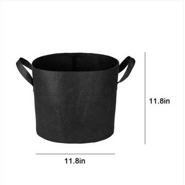 wholesales 5pcs coolgrow 7 gallon 12" 12"(30cm 30cm) practical garden pot planting grow bags black planters & pots