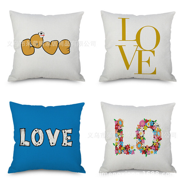 love flax pillow concise report pillow case ins wind cushion back cushion automobile sofa imitate mabaozhen factory