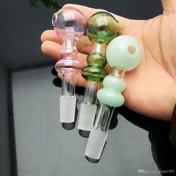 Color straight gourd pot Wholesale Glass bongs Oil Burner Glass Water Pipes Oil Rigs Smoking Free