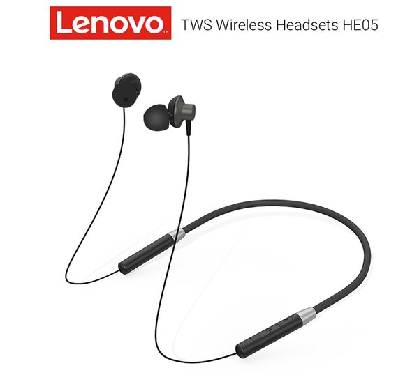 Original Lenovo Wireless Headsets Earphones HE05 Sport Earphone Magnetic Hanging Bluetooth 5.0 Call noise reduction 8 Hours Music Control