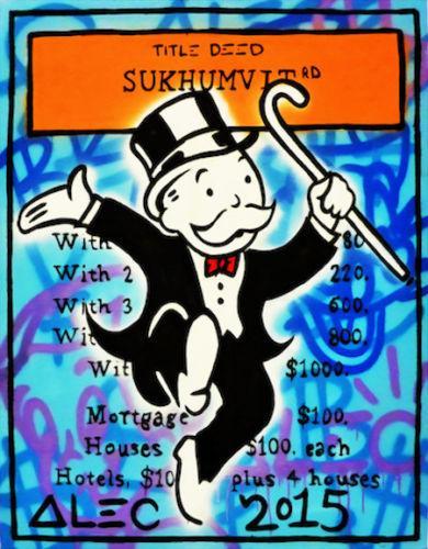 alec monopoly light blue title deed handpainted &hd print pop graffiti wall art oil painting on canvas home deco multi size 199