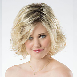 Synthetic Wig Curly Asymmetrical Wig Blonde Short Blonde Synthetic Hair 6 inch Women's Fashionable Design Exquisite Fluffy Blonde Lightinthebox