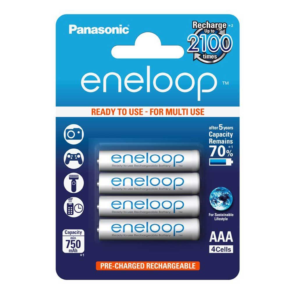 Panasonic Eneloop Rechargeable 800mAh (Min. 750mah) AAA 4 Pack
