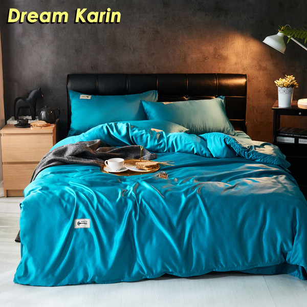 king bedding set nordic brief duvet cover sets with pillow case single queen size silk bed sheet soild bedclothes quilts
