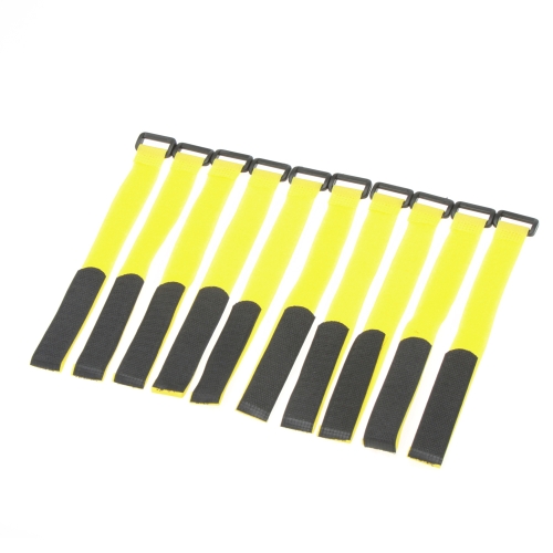 10 Pcs Strong RC Battery Antiskid Cable Tie Down Straps 26*2cm Yellow