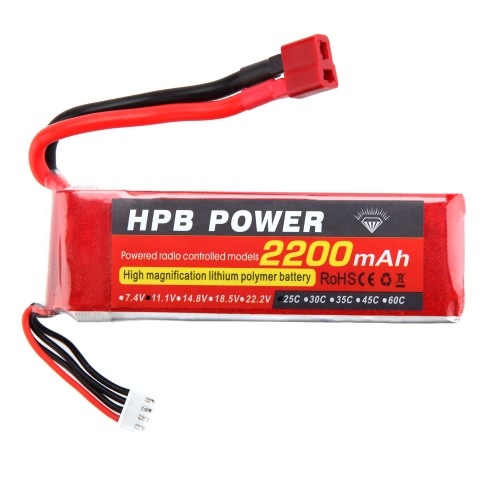 HPB 11.1V 2200mAh 25C MAX 35C 3S T Plug Li-po Battery for RC Car Airplane T-REX 450 Helicopter Part