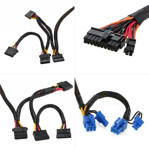 800W ATX12V V2.31 Active PFC Full Modular Computer Power Supply with Low Noise 120mm Fan