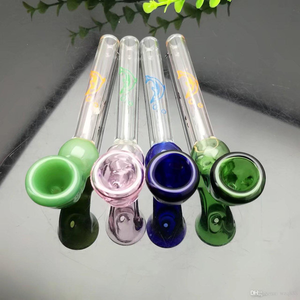 Love dolphin love new glass concave pipe Pipes Smoking Glass Bongs Glass Bubblers For Smoking Pipe Mix Colors