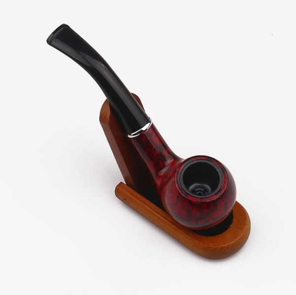 Hot-selling red-black filter pipe filter cigarette holder bakelite pipe bend handle acrylic pipe