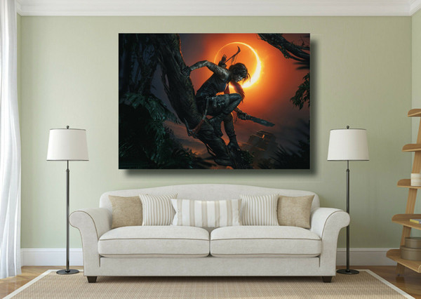 lara croft tomb raider large painting wall art home decor handpainted &hd print oil painting on canvas wall art canvas pictures 200202