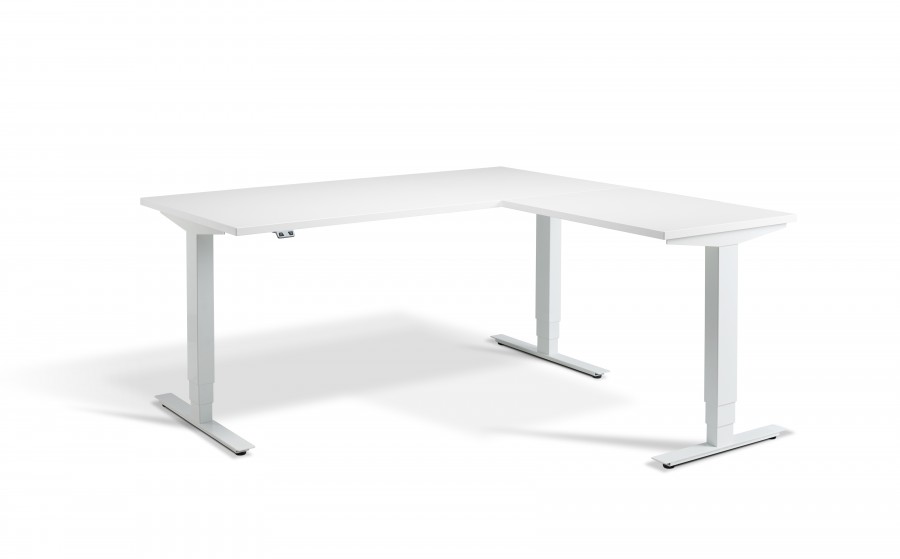 Lavoro Advance White Corner Desk - White Frame - 1800x1600mm