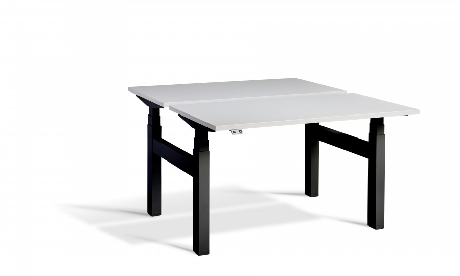Lavoro Duo Height Adjustable Desk in Grey - Black Frame - 1200 x 700mm