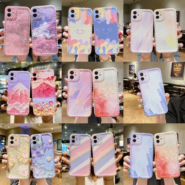 INS Retro Flower Fashion Heart Frame Phone Cases For iPhone 13 Pro Max 12 Mini 11 XR 8 Plus Soft TPU Cover