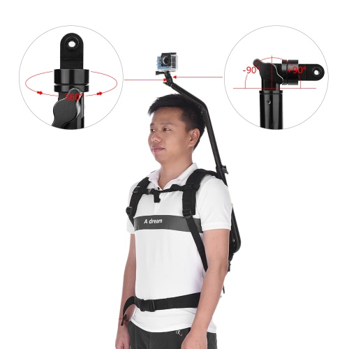 SHOOT Sports Camera Selfie Photography Backpack Bag with Mounting Bracket Adapter for GoPro 5/4/3+/3 for XiaoYi SJCAM Action Cameras for Outdoor Skiing Cycling Motorcycling Shooting