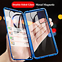 étui magnétique pour samsung galaxy galaxy a91 / m80s / a81 / a71 / galaxy a31 / a11 / a21s étuis magnétiques double face en verre plein corps étui magnétique en verre trempé dur de couleur unie / mét