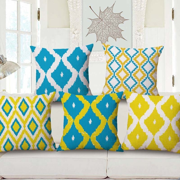 northern europe concise geometry cotton pillow texture sofa display cushion back cushion