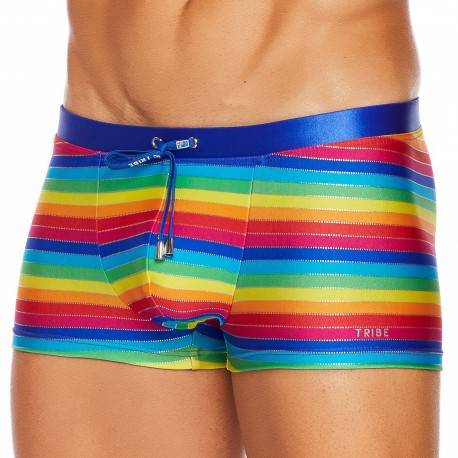 Tribe Rio Swim Trunks - Rainbow Stripe XL