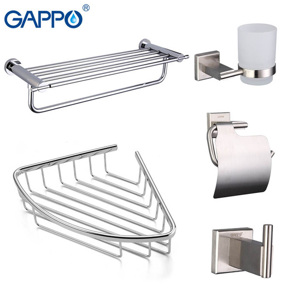 gappo metal bathroom set european modern towel ring toilet paper holder cup holder robe hook bathroom hardware