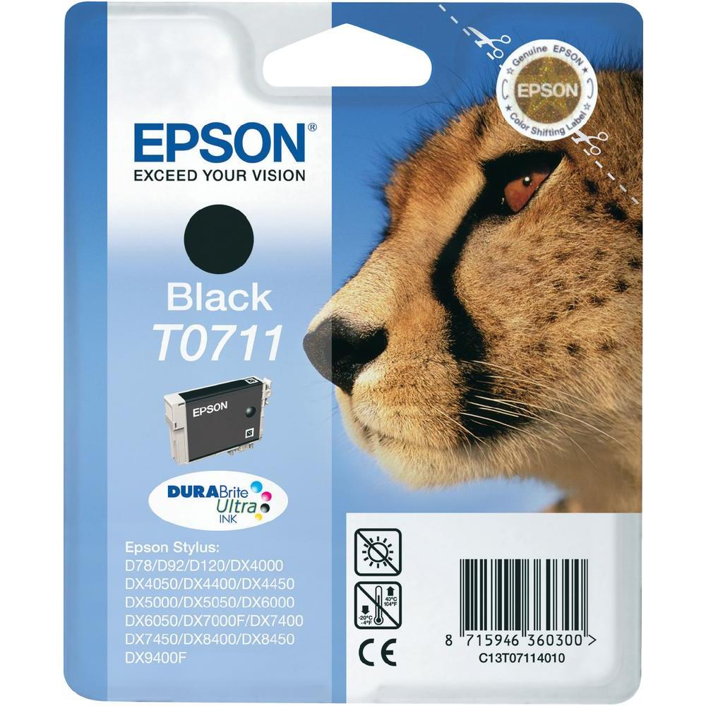 Epson Original T0711 Cheetah Ink Cartridge 7.4ml Black