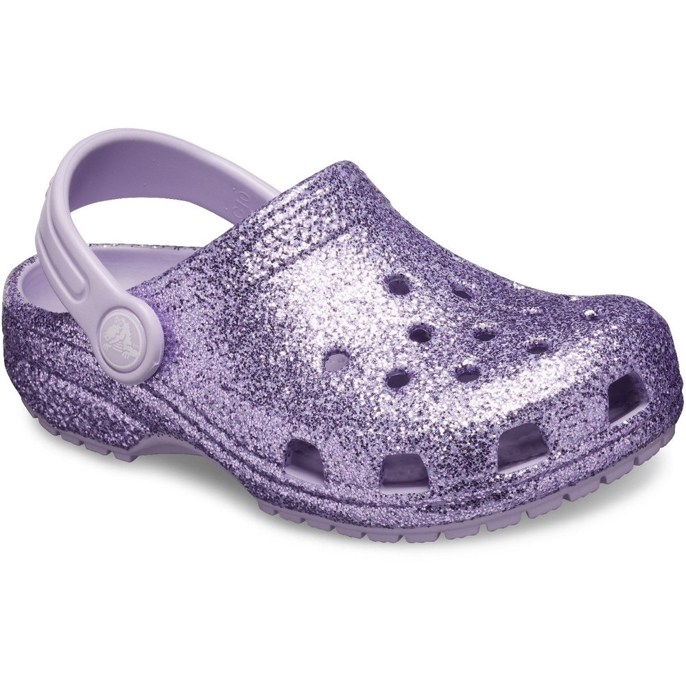 Crocs Girls Classic Glitter Slip On Summer Beach Clogs UK Size 10 (EU 27)