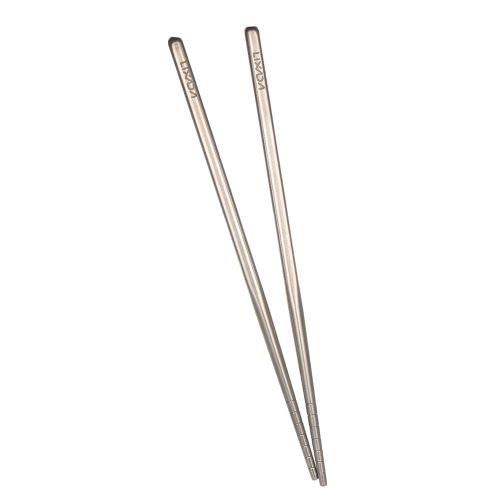 Lixada 1 Pair of Titanium Lightweight Ultra-strong Square Reusable Chopsticks with Carrying Pouch Camping Utensils Outdoor 195mm/230mm