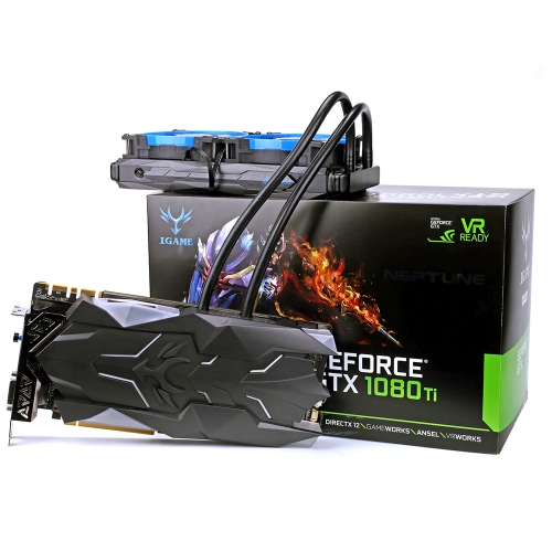 Colorful iGame GTX1080Ti Neptune W Video Graphics Card Liquid-Cooled GPU 1594-1708MHz 11GB GDDR5X 352bit with Water Cooling SLI VR Ready