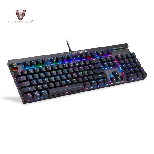 Motospeed V20 Wired Optical Gaming Mouse + CK103 104 Key NKRO Wired RGB Backlit Mechanical Gaming Keyboard + Non-Slip Rubber Computer Gaming Mouse Pad