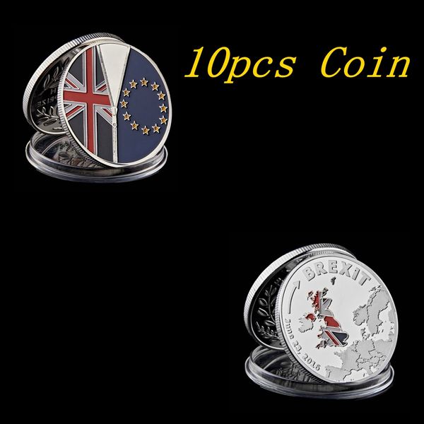 10pcs International Badge Souvenir Craft 2016 UK Brexit Vote Independence Silver Plated Commemorative Coins