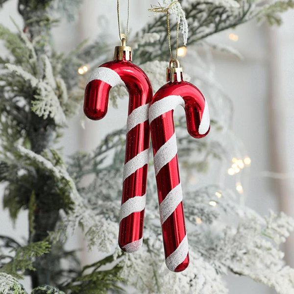 Christmas Decorations 2 PCS Ornaments Gift Santa Claus Snowman Tree Boots Box Crutches Hang Home Holiday Party Decoration Pendant