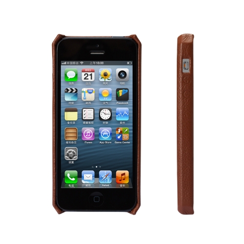 Jisoncase véritable cuir Etui Housse pour iPhone 5