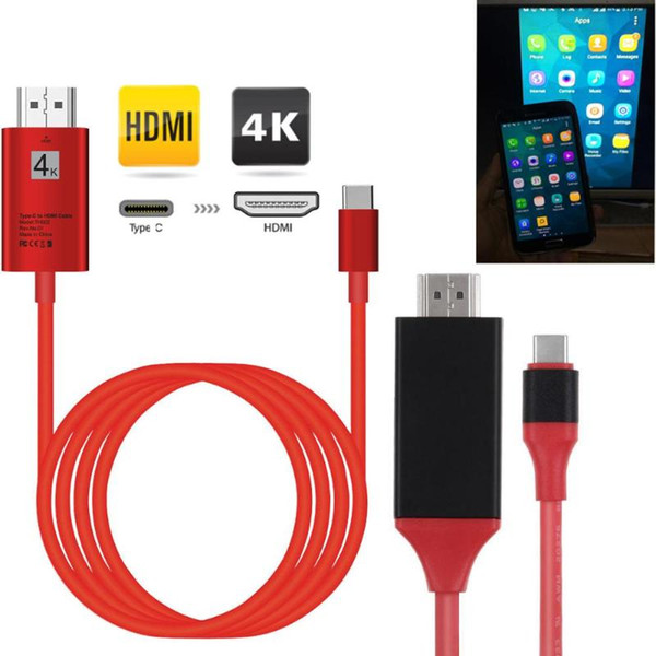 4k type c hdmi cable to tv hdtv video adapter converter for macbook for samsung s8 s9 s10 huawei p20 p30 pro android phone