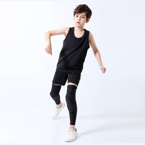Enfants manches de jambe de compression manches de jambe anti-dérapant avec genouillères de protection pour le patinage de volley-ball de basket-ball