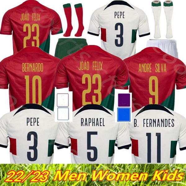 2022 Portuguesa JOAO FELIX soccer jerseys Portugal BRUNO FERNANDES Portugieser 2023 Portuguese 22 23 National team football shirt Men Kids kit sets