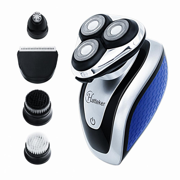 hatteker 5in1 grooming electric shaver wet dry rotary shaving machine usb charger facial body electric razor for men groomer kit