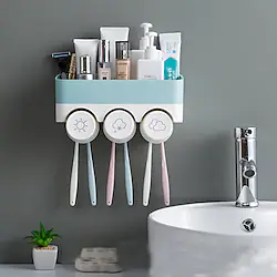 Non Perforated Mouthwash Cup Set Toothbrush Cup Holder Storage Rack Couple Toilet Toothpaste Wall Mounted Storage Toothbrush Holder Lightinthebox
