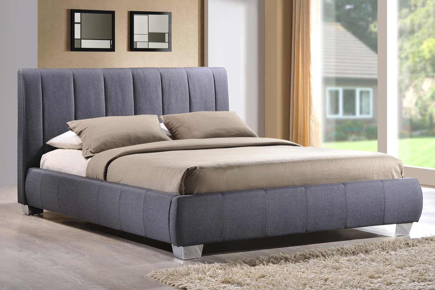 Time Living Braunston Fabric Bed Frame - Grey - King Size