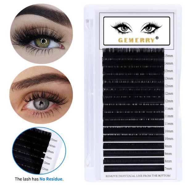 gemerry individual lash for make up beauty eyelash extension silk fiber false eyelashes thick natural classic false lashes