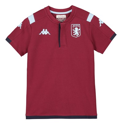 Aston Villa Home Cotton Polo - Claret - Kids