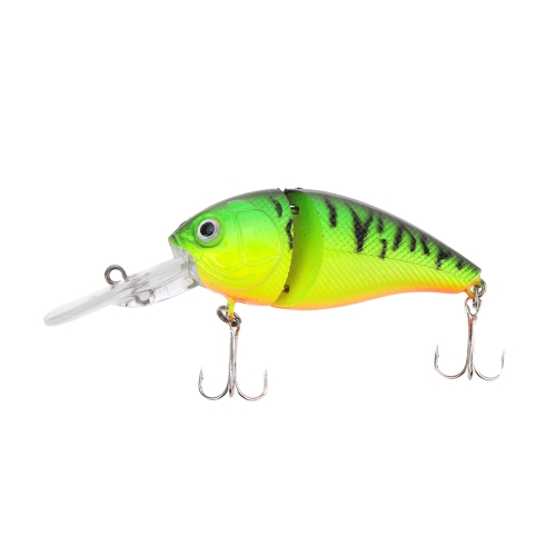 14g 8.5cm 2 Jointed Fishing Life-like Hard Lure Chubby Fatty Crank Bait Tackle with Treble Hooks