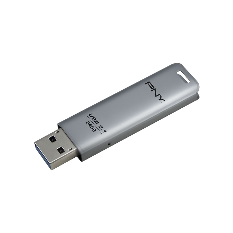 PNY Elite Steel USB 3.1 Flash Drive USB3.1 Memory Stick 80MB/s - 64GB