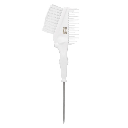 Double-sided Tint/Dye Brush Hair Coloring Comb With Tailed Handle Dyeing Brush Salon Hairstyling Tool Home Use