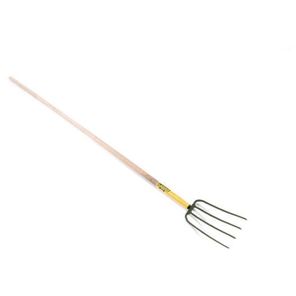 Lasher Tools 4-Prong Hay Fork with Wooden Shaft