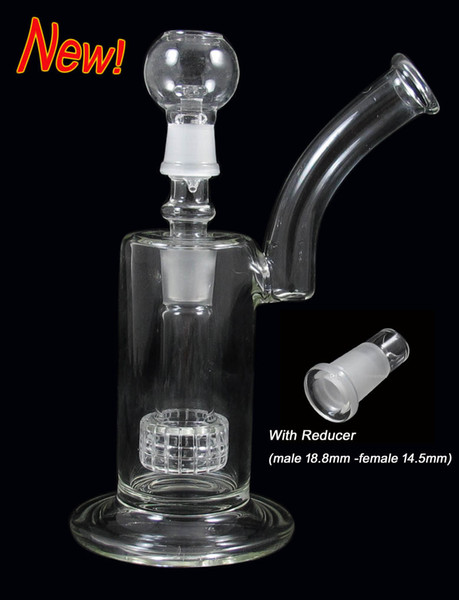 D020-D 9 Inches bubbler glass bong water percolator smoking pipe two functions