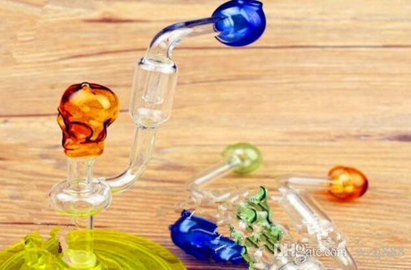 Small skull bone filtering pot luck Wholesale Glass Hookah, Glass Water Pipe Fittings, Free Shipping