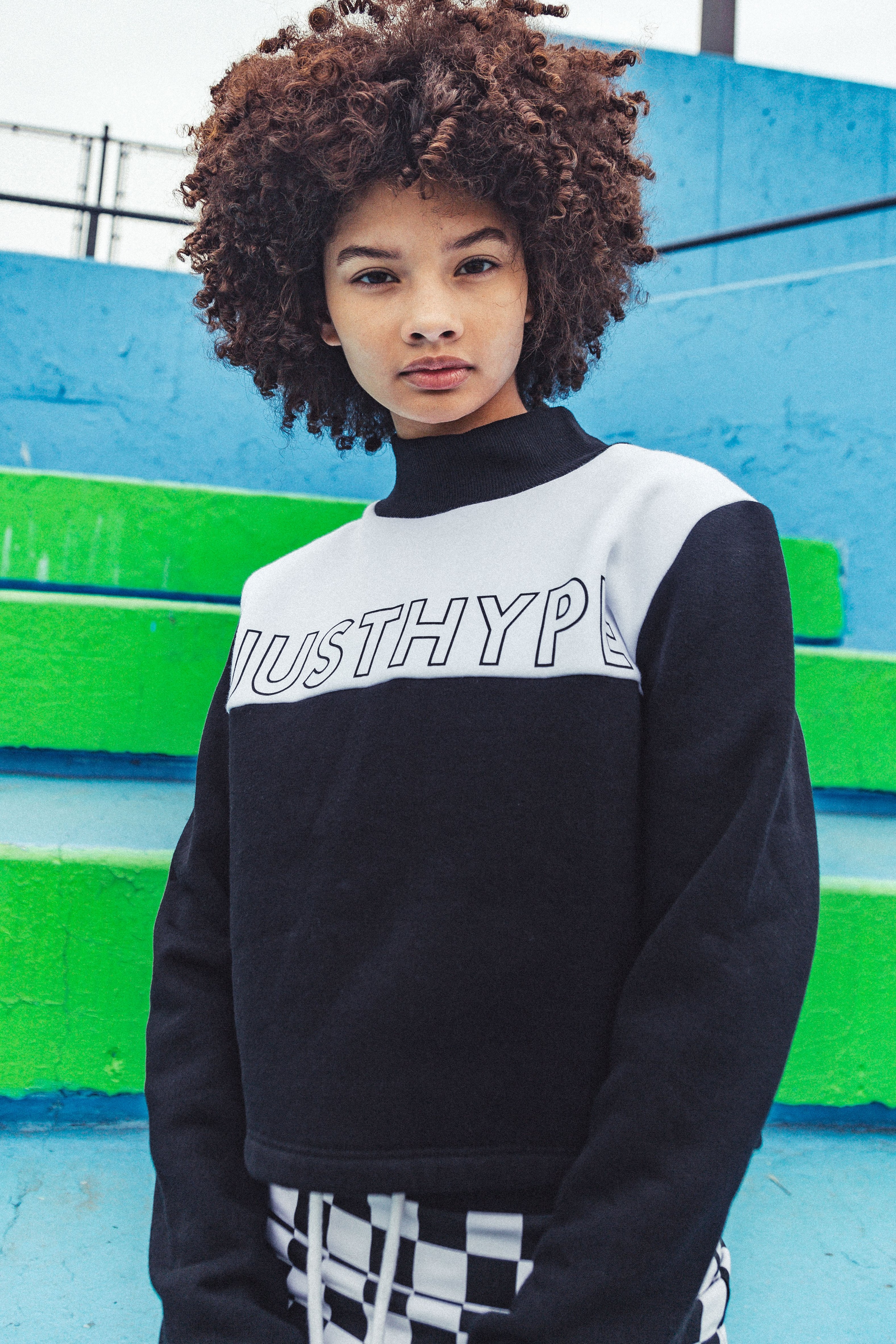 Hype Black Sporting Panel Womens Crew Neck | Size 6