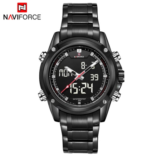 NAVIFORCE Luxury Brand Digital-Analog Sports Military Watch 3ATM Waterproof Luminous Men Quartz Wristwatch