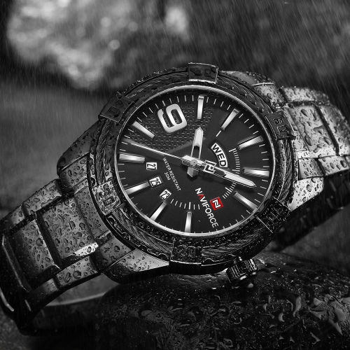 NAVIFORCE Fashion Causal Men Watches Quartz Male Watch 3ATM Water-resistant Luminous Wristwatch Calendar Time Display