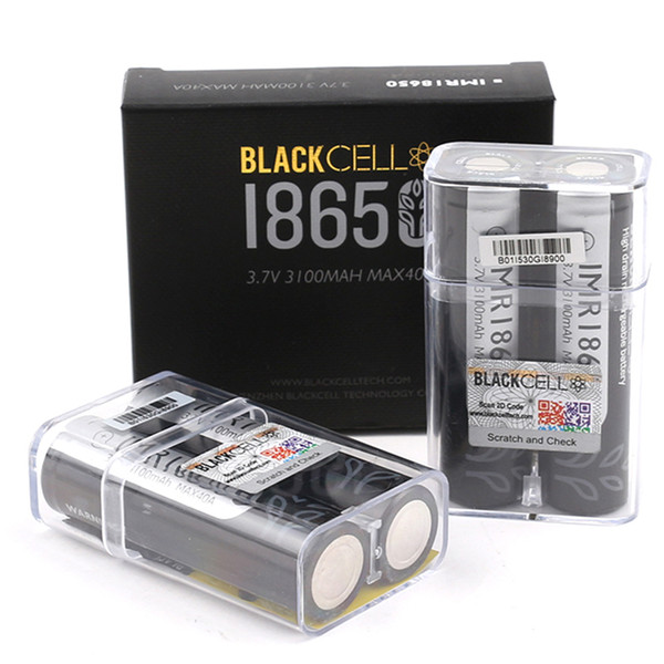 100% High Quality BLACK CELL 18650 Battery 3100mAh IMR 3.7V 3100 40A E Cig Rechargable Lithium Batteries Cell
