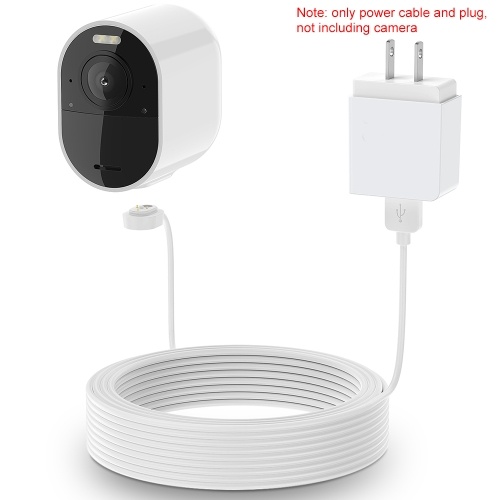 Cordon d'alimentation pour Arlo Ultra 4K UHD Câble de Chanrging magnétique Chargeur étanche avec prise US pour utilisation intérieure et extérieure 6M / 9M 1PCS Blanc